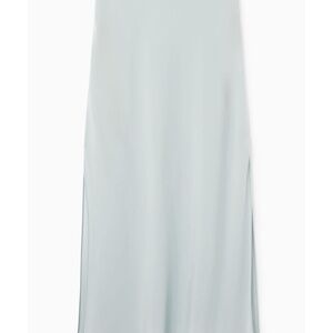 COS Silk Blend Maxi Slip Skirt in a light Greyish Blue Size 6. NWT